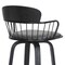 Armen Living Willow 30" Swivel Black Wood Bar Stool in Gray Faux Leather with Black Metal LCWIBABLKGRY30 - alternate 3